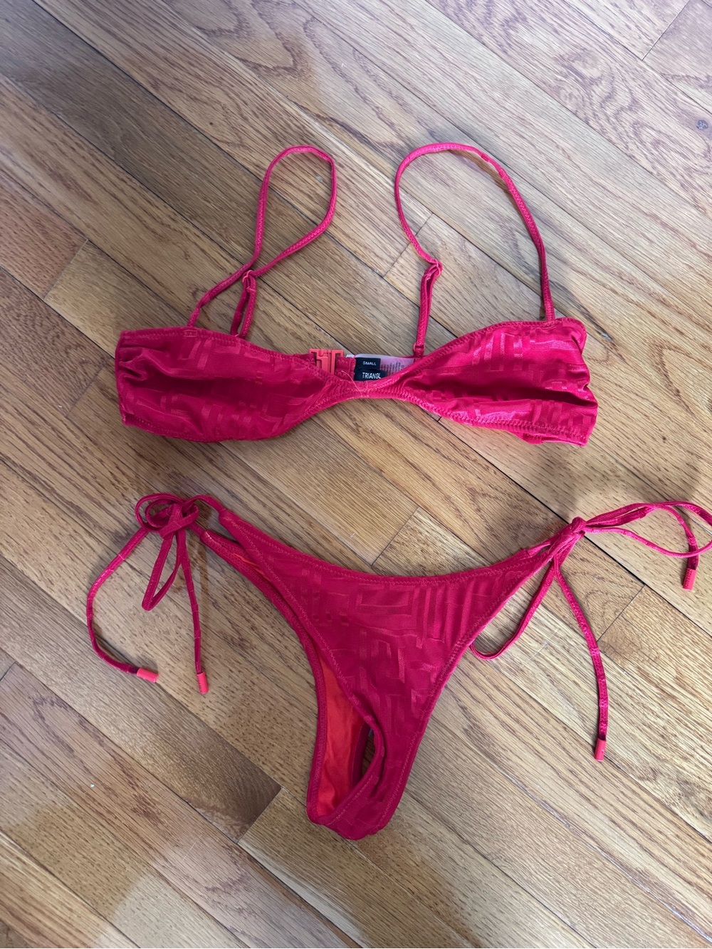 triangl swimwear Red Tie-Side Bikini Set